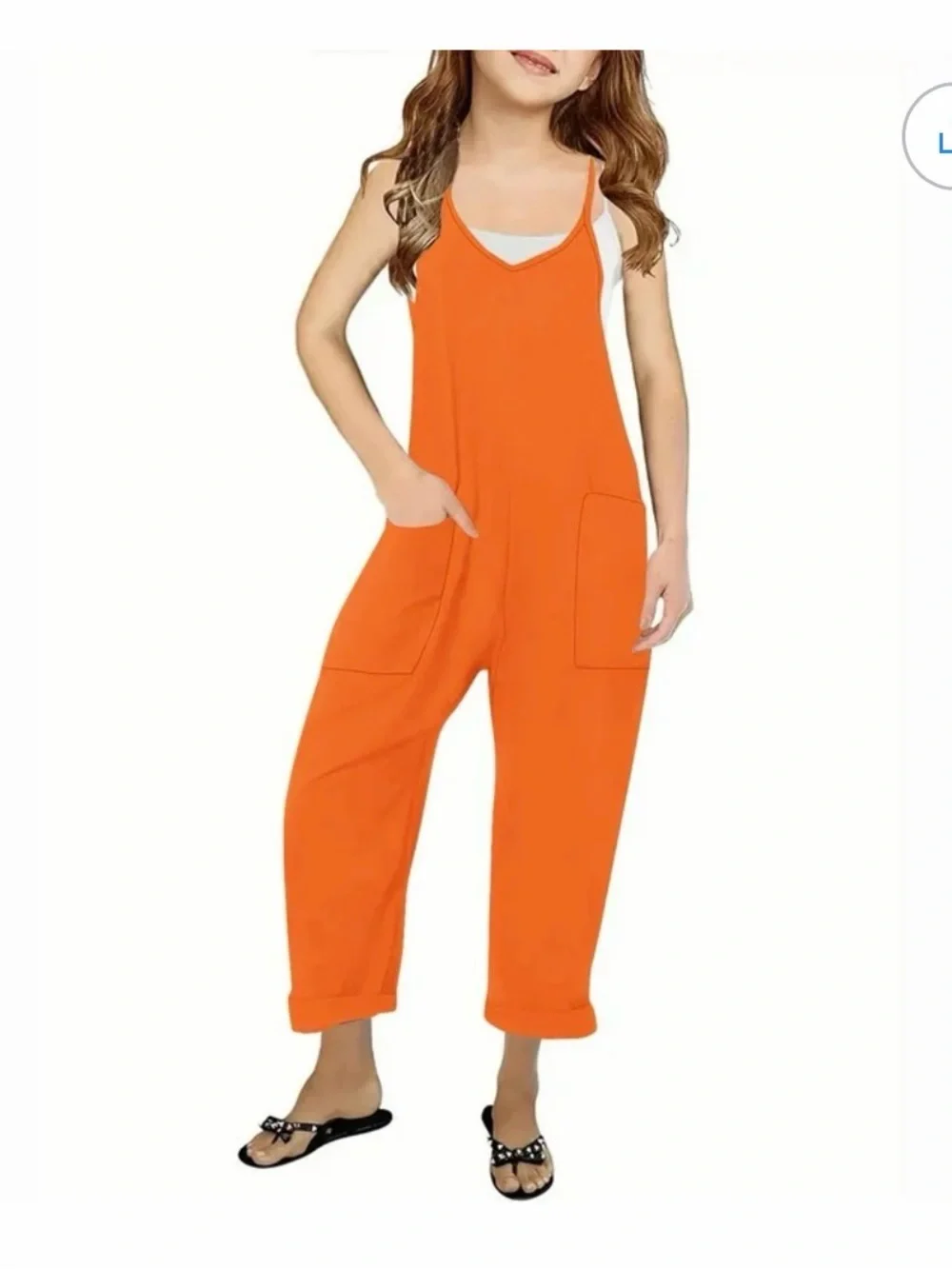 Women's Orange Sleeveless Jumpsuit